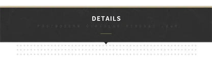 Black rectangular banner with white text details for decorbites™ dimmable nordic led ceiling chandelier product page