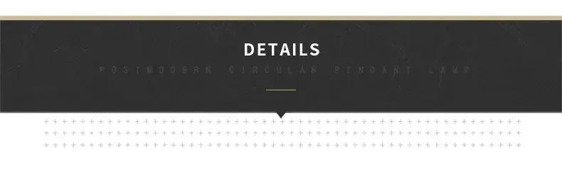 Black rectangular banner with white text details for decorbites™ dimmable nordic led ceiling chandelier product page