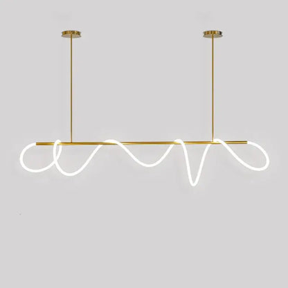 Modern gold-toned decorbites™ dimmable nordic led ceiling chandelier with sleek curved led strip for home decor