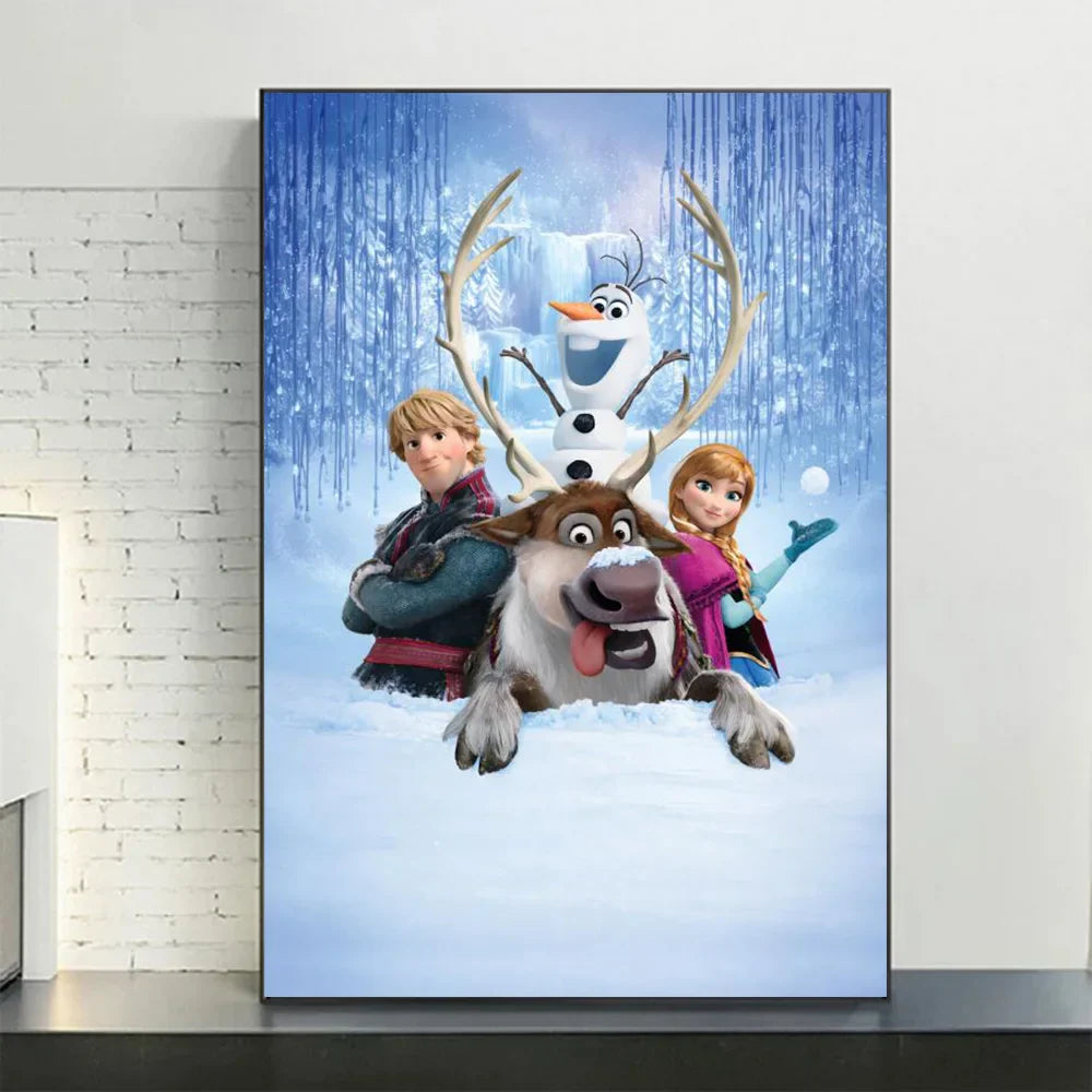 Disney Frozen Anna & Elsa Canvas Art - Style 1 / 40X60cm Unframed - Posters