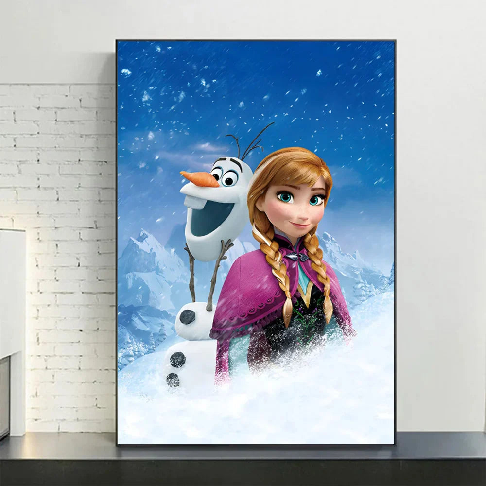 Disney Frozen Anna & Elsa Canvas Art - Style 3 / 40X60cm Unframed - Posters