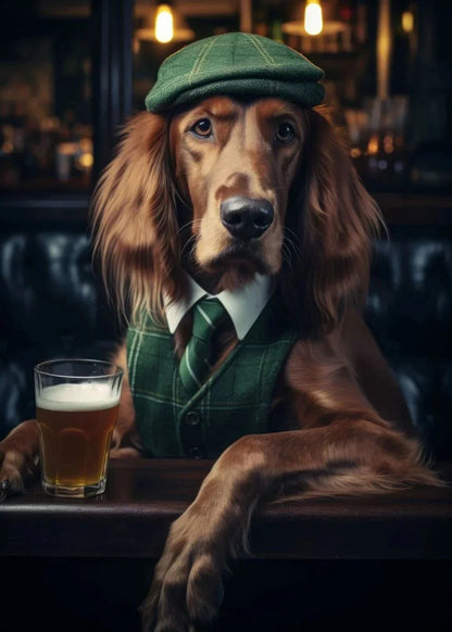 Dog Pub Canvas Print - Animal Wall Art - L / 30x40cm No Frame - Posters