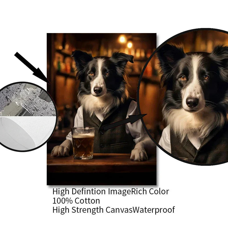 Dog Pub Canvas Print - Animal Wall Art - Posters