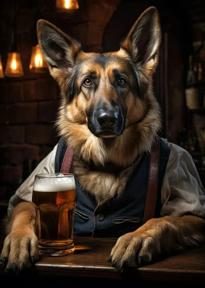 Dog Pub Canvas Print - Animal Wall Art - O / 30x40cm No Frame - Posters