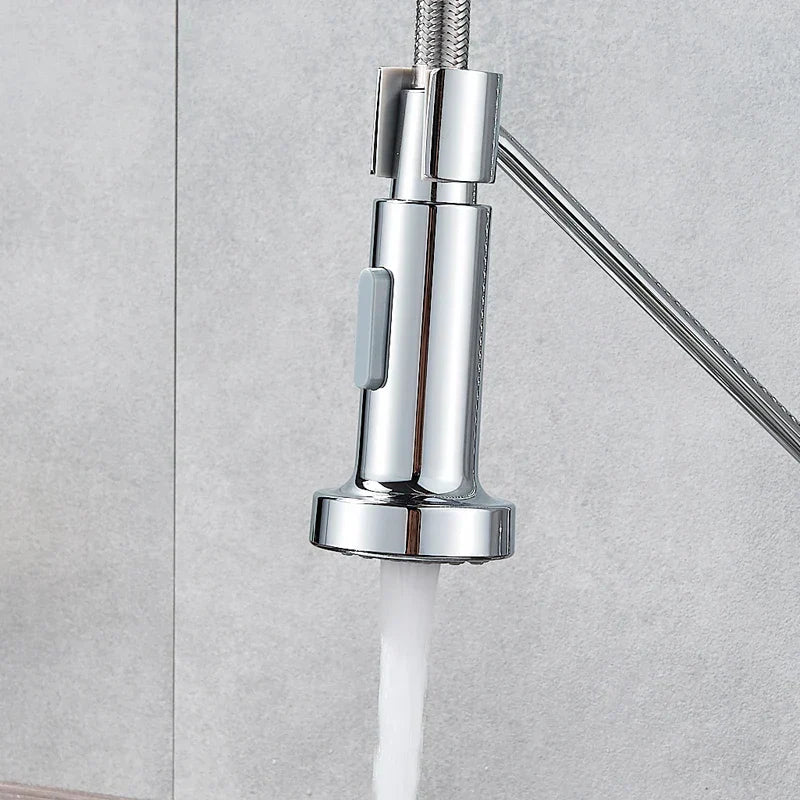 Chrome finished decorbites dual function kitchen sprayer head with sleek modern design and flexible braided hose for faucets