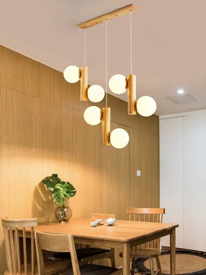 Modern gold bamboo e27 pendant lamp with cylindrical fixtures and frosted glass shades for dining room lighting