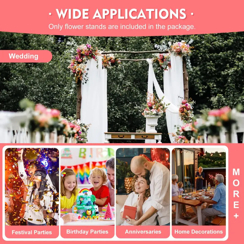 Rustic wooden flower stand adorned with pink and white floral arrangements for DecorBites™ elegant wedding flower stand