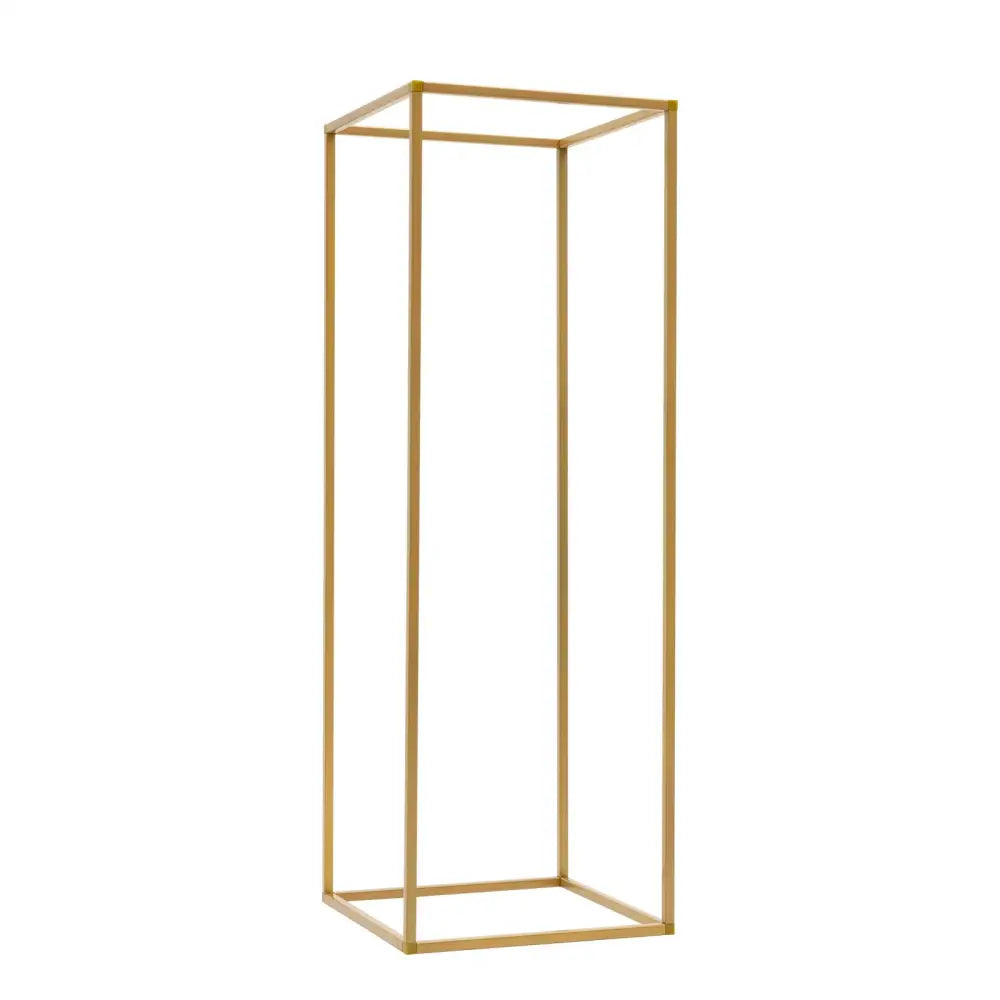DecorBites elegant 10-piece gold wedding flower stand with gold-toned metal and minimalist geometric design
