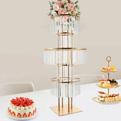 Elegant 5-Tier Gold Wedding Flower Stand - Vase
