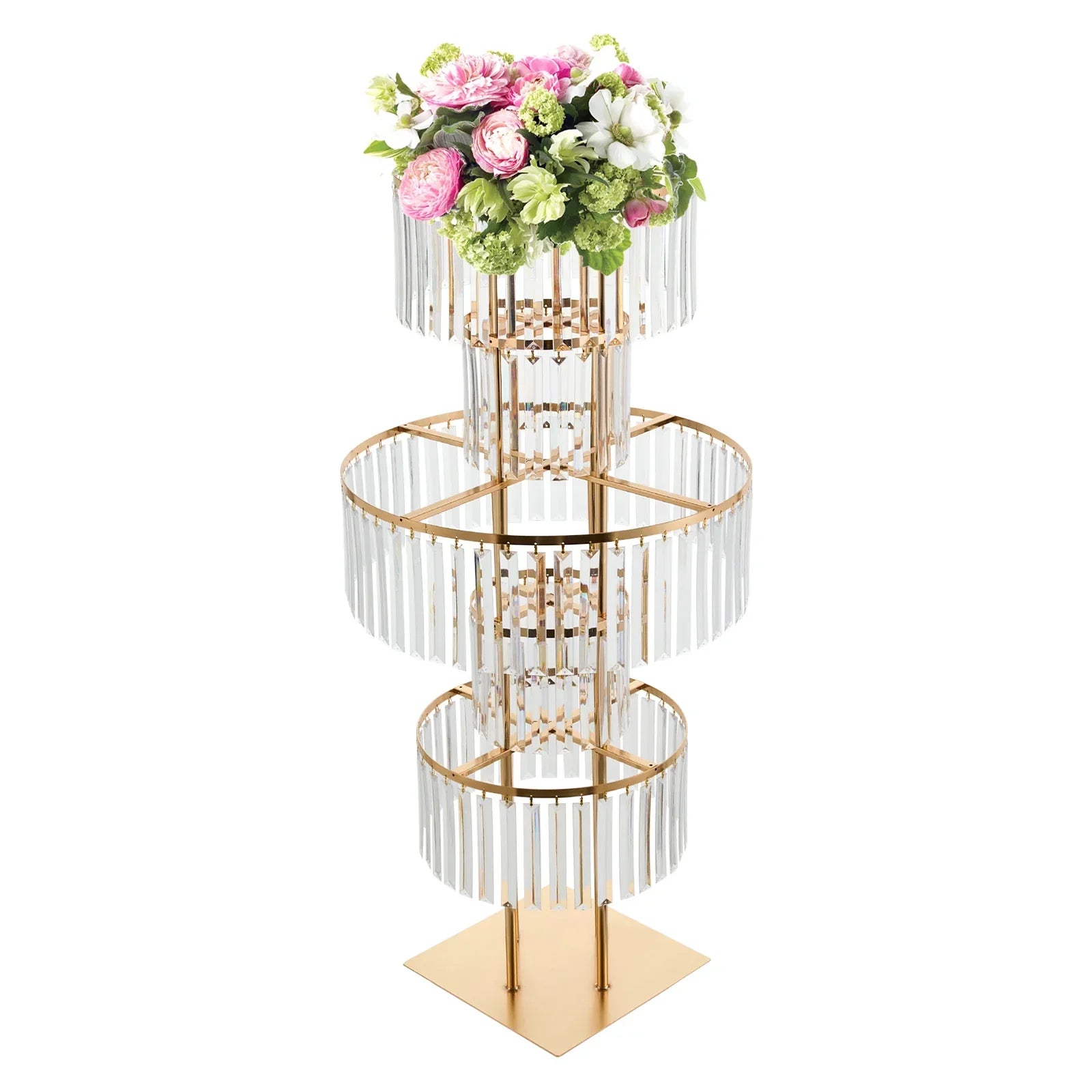 Elegant 5-Tier Gold Wedding Flower Stand - Vase