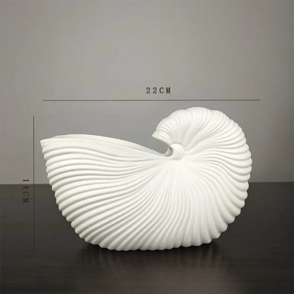 Elegant Ceramic Vase with Shell Design - Large - Vase