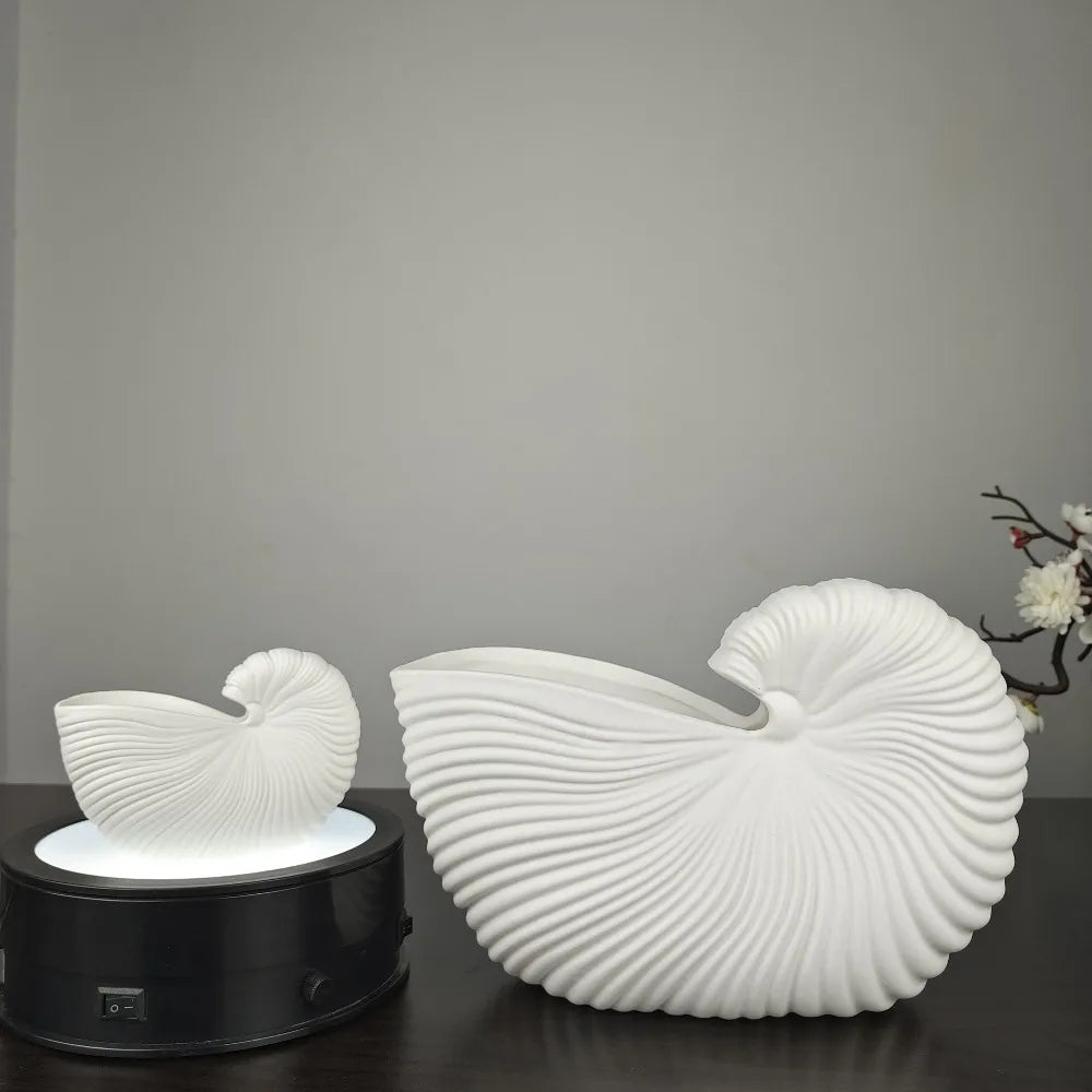DecorBites™ Elegant Ceramic Vase with Shell Design