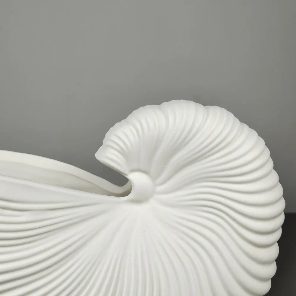 DecorBites™ Elegant Ceramic Vase with Shell Design