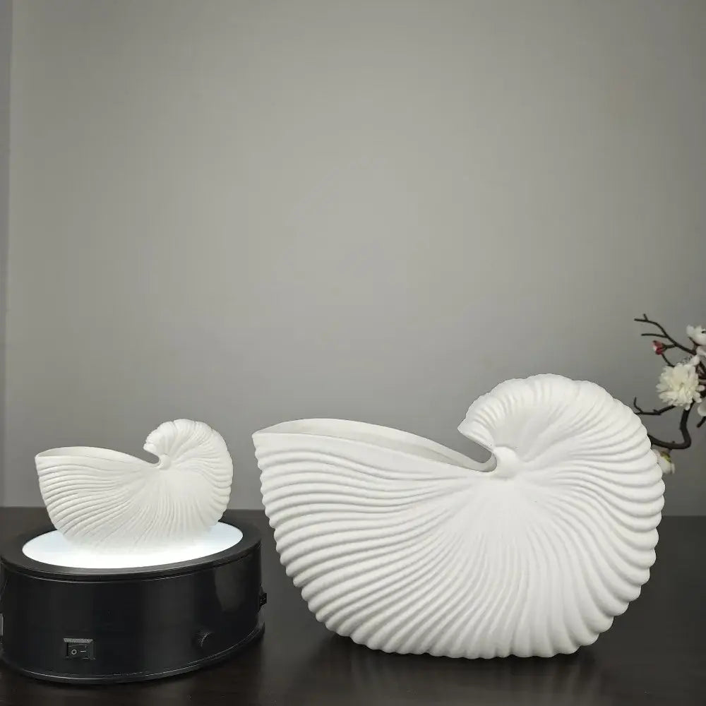 Elegant Ceramic Vase with Shell Design - Vase