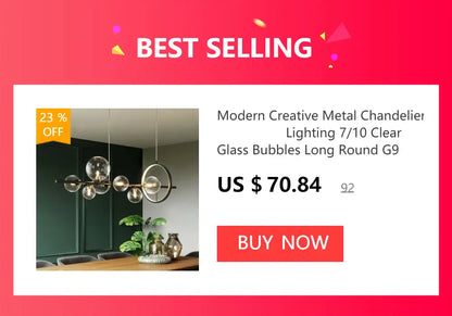 DecorBites™ elegant chrome crystal chandelier with clear glass bubbles for living room lamp package lighting