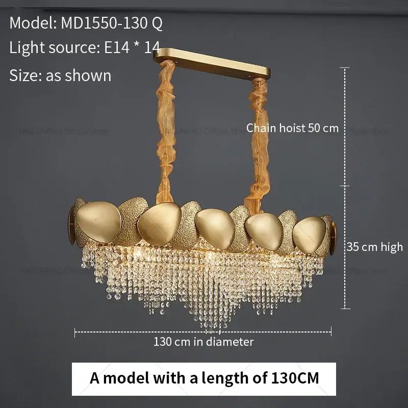 Gold-toned decorbites elegant crystal chandelier with textured egg-shaped orbs and cascading crystal droplets for living room