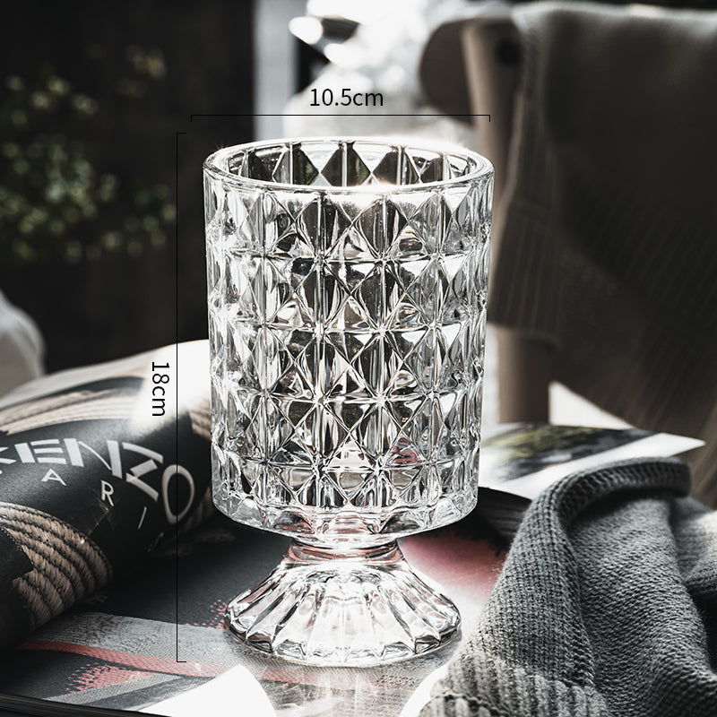 Elegant Crystal Glass Vase for Flower Arrangement - Vase