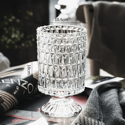 Elegant Crystal Glass Vase for Flower Arrangement - Vase