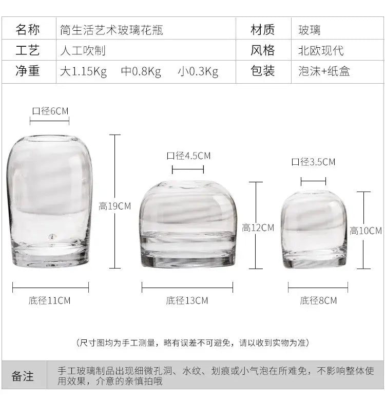 Elegant European INS Glass Flower Vase - Vase
