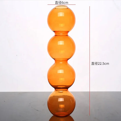 Elegant Glass Vase Home Decor Accent - orange-high 22cm - Vase