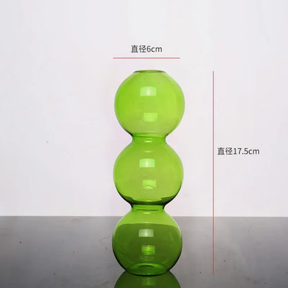 Elegant Glass Vase Home Decor Accent - Green-high 16cm - Vase