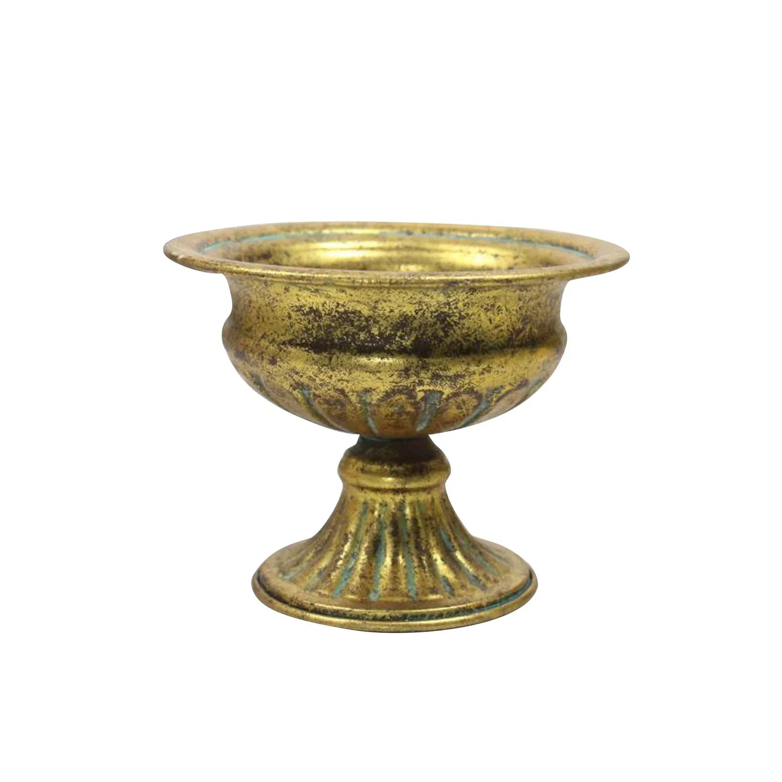 Elegant Metal Flower Vase Candle Holders - B Gold 12x15.5cm - Vase