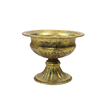 Elegant Metal Flower Vase Candle Holders - B Gold 12x15.5cm - Vase