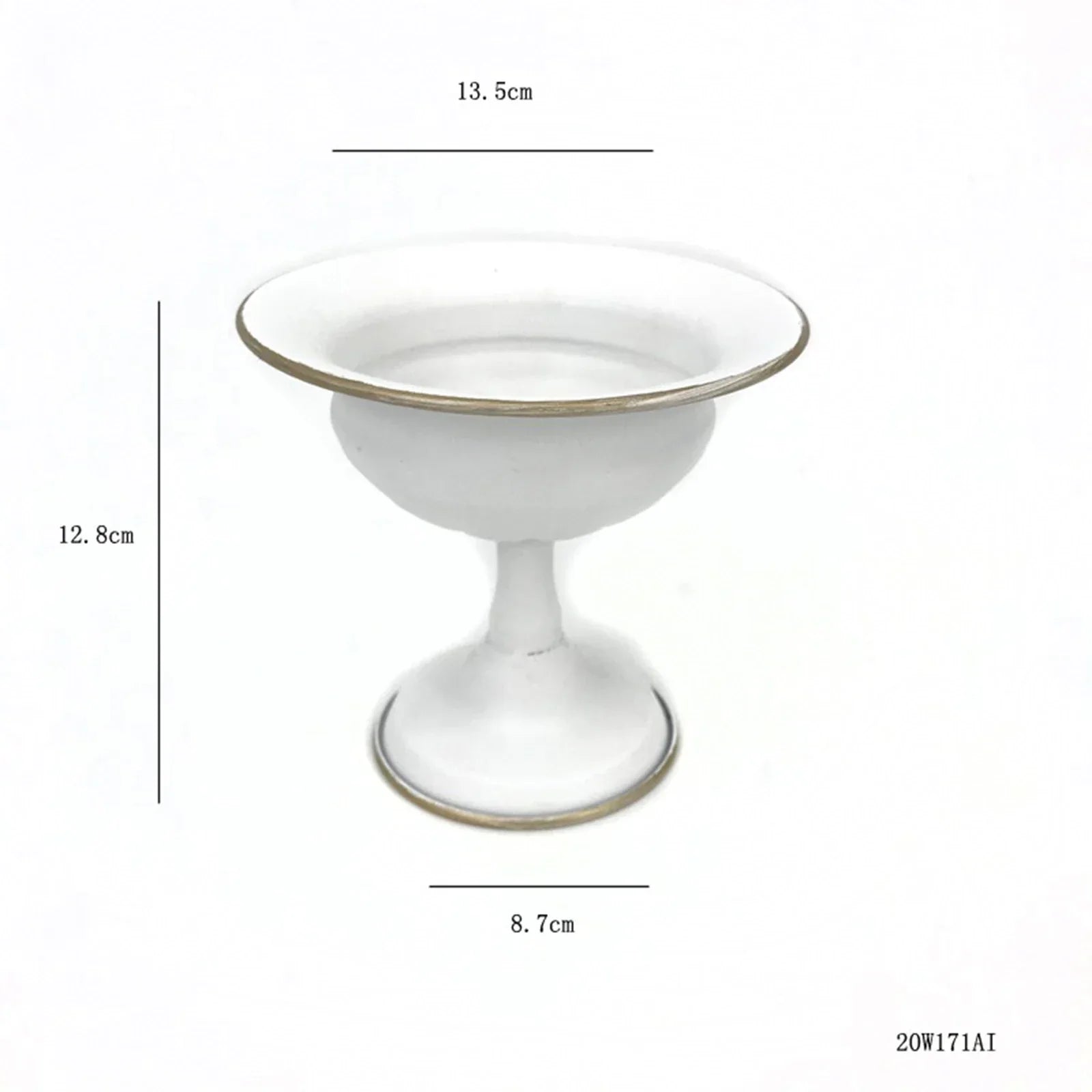 Elegant Metal Flower Vase Candle Holders - H White 8.7x12.8cm - Vase