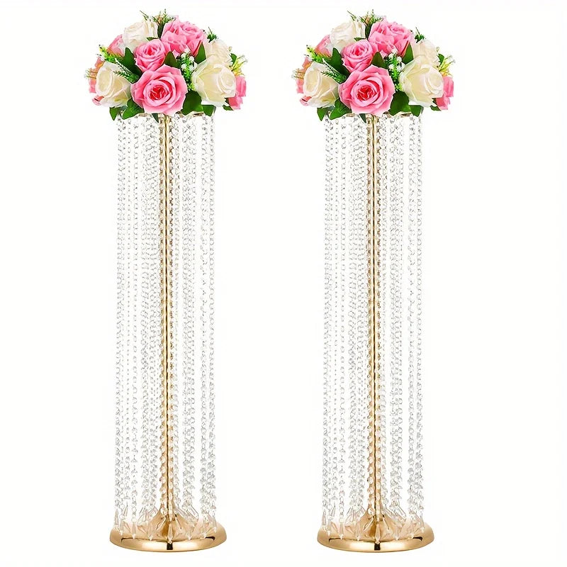 Elegant Metal Vases for Wedding Decor - Godlen-2pcs / United States - Vase