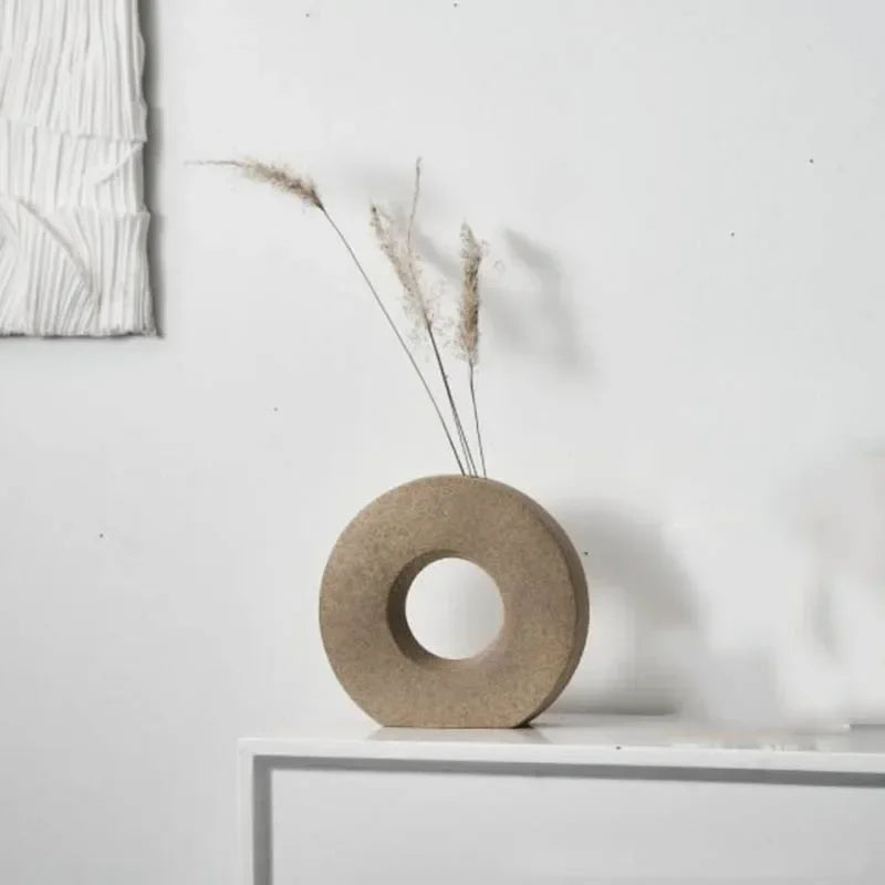Elegant Nordic Matte Flower Vase Décor - Khaki - Vase