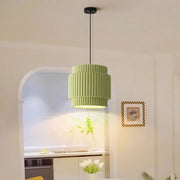 A decorbites elegant resin sage green ribbed pendant light with two-tiered design for dining room lighting