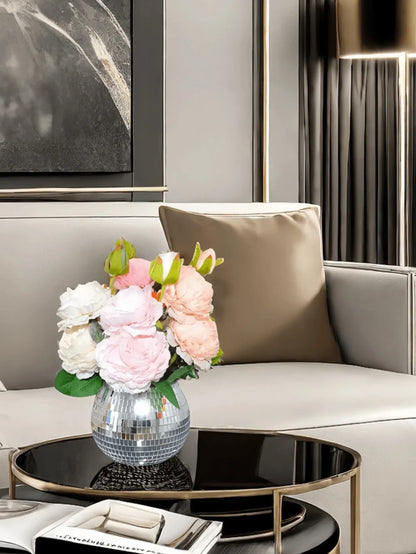 Elegant Round Glass Vase for Home Decor - yinse - Vase