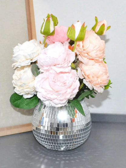 Elegant Round Glass Vase for Home Decor - yinse - Vase