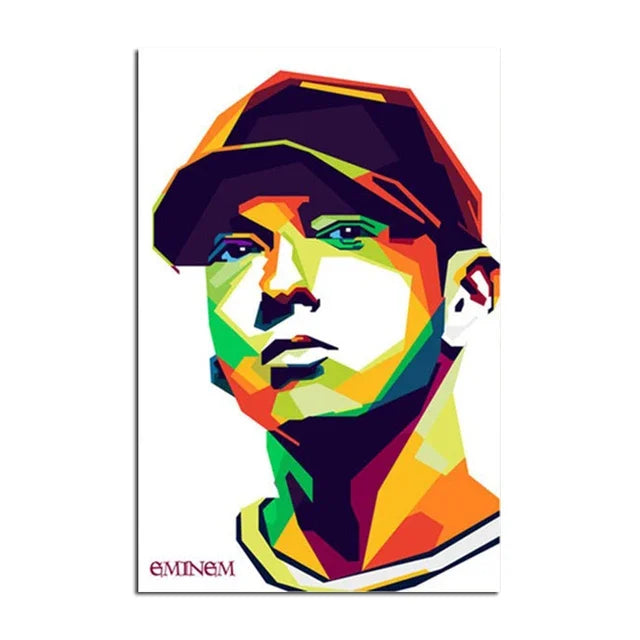 Eminem Canvas Wall Art for Home Decor - J / 50X70CMNoFrame - Posters