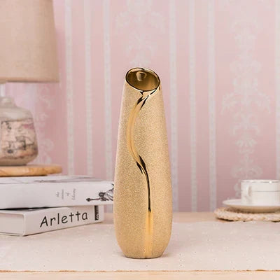 Europe Gold-Plated Ceramic Vase for Home Decor - 5 - Vase