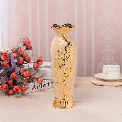 Europe Gold-Plated Ceramic Vase for Home Decor - 3 - Vase