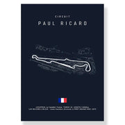 Dark blue decorbites™ f1 monaco imola track canvas art print featuring white line drawing of imola track with gray shading