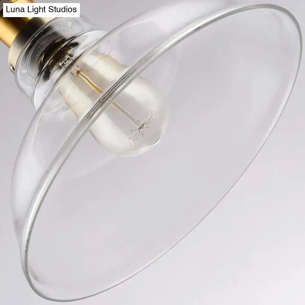 Decorbites farmhouse clear glass brass pendant light with exposed filament bulb for dining room 220v-240v 110v-120v use