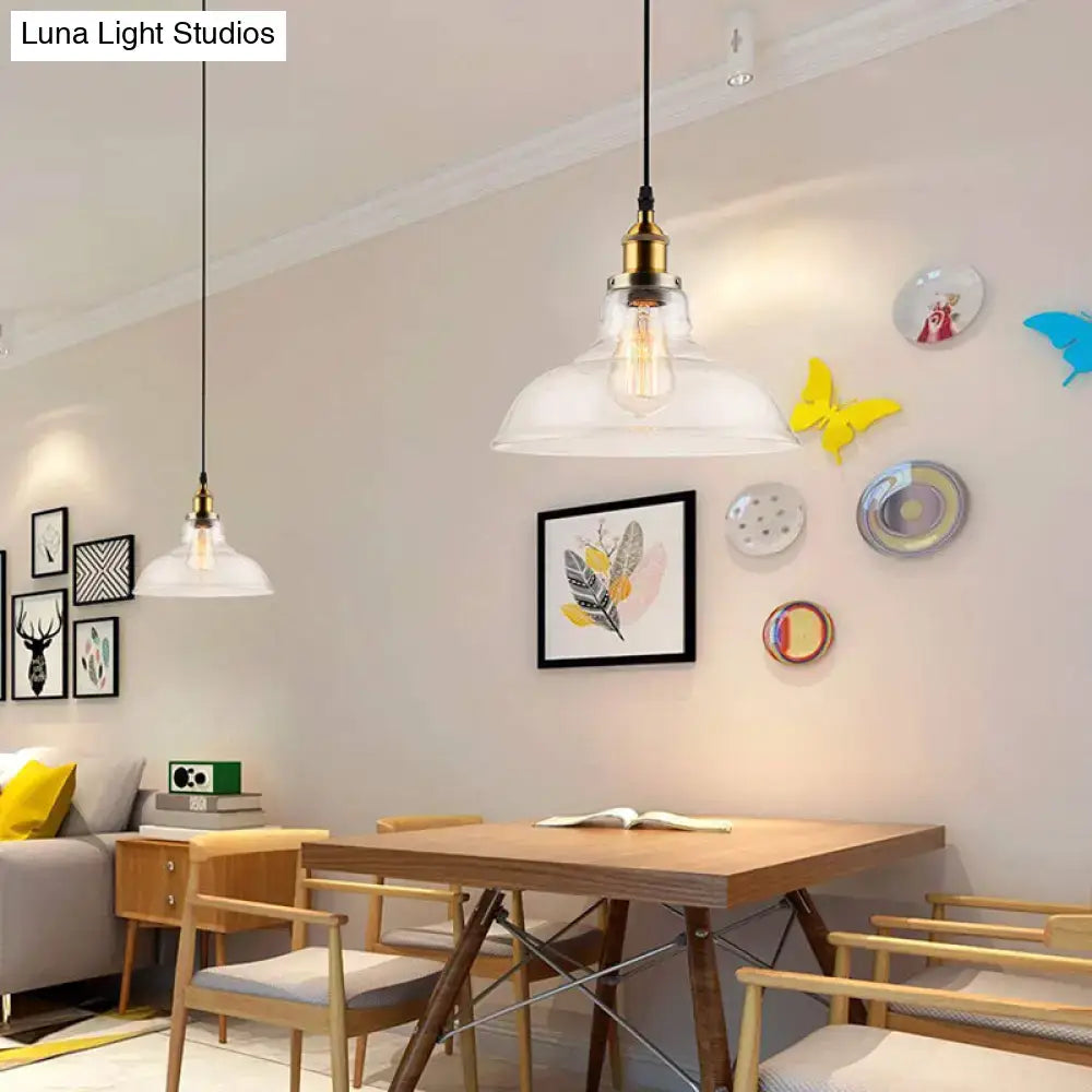 Decorbites farmhouse clear glass brass pendant light with exposed edison bulb for dining room 220v-240v 110v-120v
