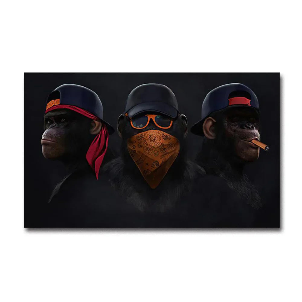 Fashionable Monkey Wall Art - Premium Home Decor - Style E / 50X75CM NO FRAME - Posters