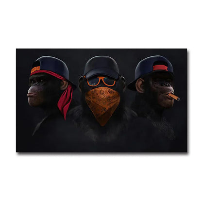 Fashionable Monkey Wall Art - Premium Home Decor - Style E / 50X75CM NO FRAME - Posters