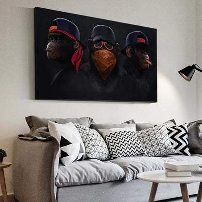 Fashionable Monkey Wall Art - Premium Home Decor - Posters