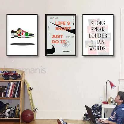 Fashionable Sneaker Box Canvas Wall Art - Posters