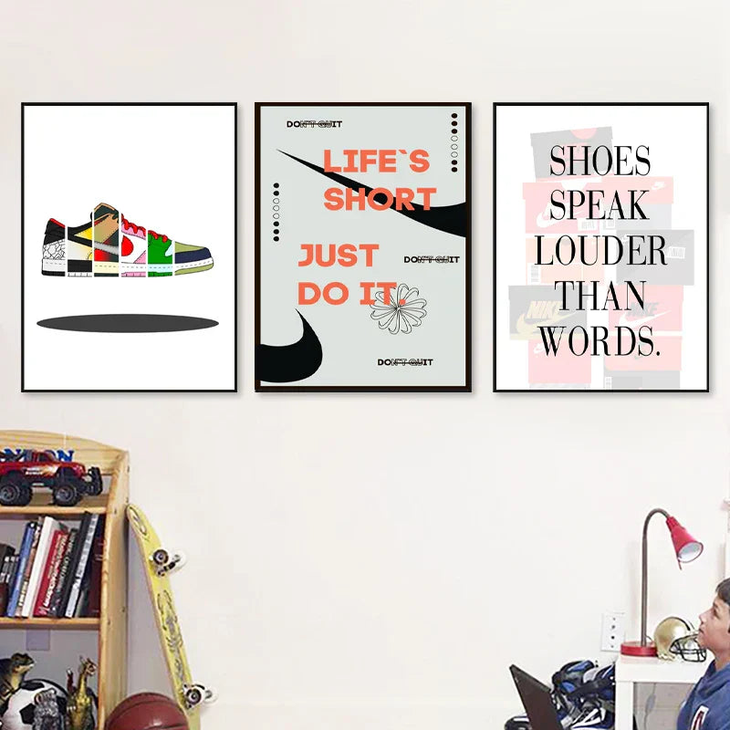 Fashionable Sneaker Box Canvas Wall Art - Posters