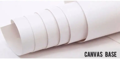 A neatly rolled white canvas base with smooth texture for DecorBites sneaker box canvas wall art display