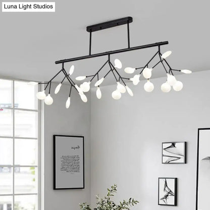 Decorbites™ firefly island pendant light black metal chandelier with branching arms frosted glass globe bulbs 110v-120v 220v-240v