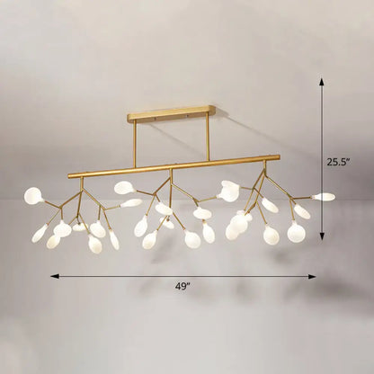Decorbites firefly island pendant light with 27 black gold arms and frosted glass globes 110v-120v 220v-240v
