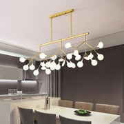 Gold-toned firefly island pendant with branching arms and white glass bulbs modern pendant postmodern metal ceiling lamp