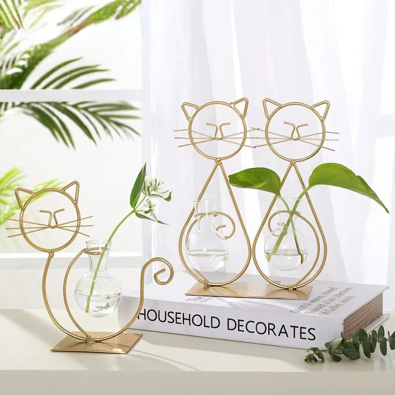 DecorBites™ Flamingo Metal Vase for Home Decor