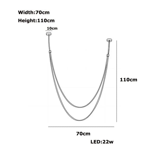 Modern double-tiered led chandelier with leather belt design and minimalist style for living room lighting